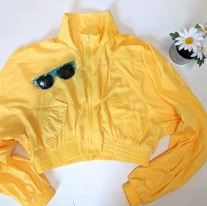 Yellow Cropped Windbreaker - Size S